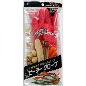 日本LINNUOJIA琳诺佳 蔬菜去皮手套搓土豆芋头刮鱼鳞剥皮 家务清洁工具 蔬菜去皮手套 红色右手用单只