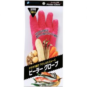 日本LINNUOJIA琳诺佳 蔬菜去皮手套搓土豆芋头刮鱼鳞剥皮手套 家务手套 粉色左手用单只