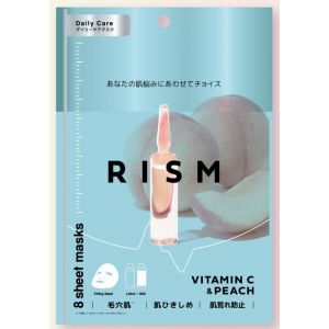 日本RISM维他命C桃子收毛孔紧致每日护理防干燥面膜 8枚入