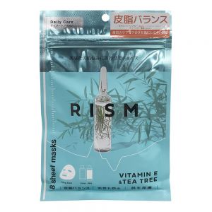 日本RISM维他命E茶树水油平衡保护肌肤高保湿面膜 8枚入