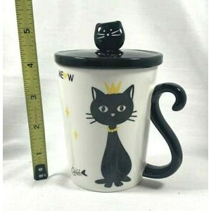 10oz 4.25"H MUG W/LID&SPN-CAT TYPE A