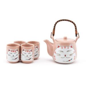 1:4 TEA SET W/STNR WDN HND TPS107