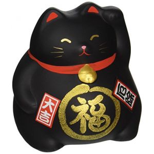 黑色招财猫存钱罐摆件 3.5in x 3.25in