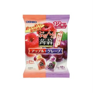 日本ORIHIRO 蒟蒻果冻水果味魔芋低卡布丁 #苹果+葡萄 12枚入