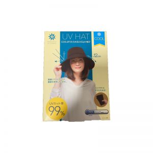 日本Sun Family COOL UV可折叠隔热防晒帽 UPF50+ 纯黑色
