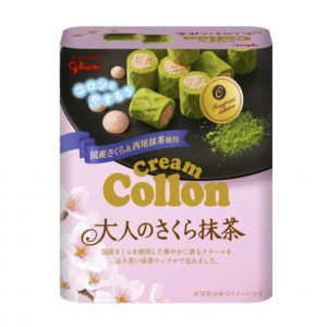 日本GLICO格力高 樱花奶油风味抹茶卷心饼 48G