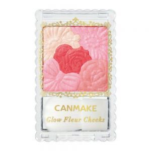 日本CANMAKE井田 花瓣雕刻五色腮红附刷 #06珠光鲜红芙蓉
