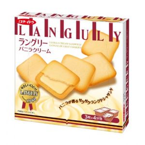 日本LANGULY 香草奶油三明治夹心饼干 4包入 129.6g