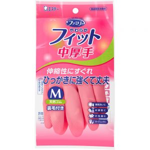 ST FIT RUBBER GLOVES M PINK P-79