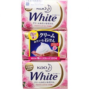 KAO WHITE Bar Soap Bath Size Natural Plant Extracted 3pcs #Aromatic Rose 390g