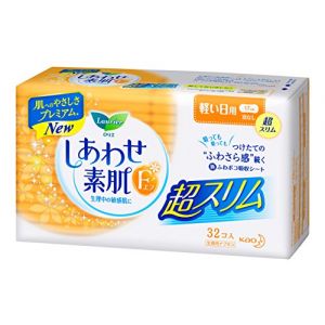 日本花王LAURIER F系列丝薄绵柔卫生巾 日用无护翼 17cm*32枚