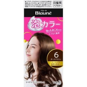 日本KAO花王Blaune泡沫白发用染发剂多色 6暗棕