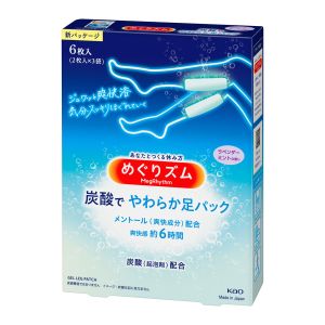 日本KAO花王碳酸冷感舒缓爽快腿足贴 6枚入 薰衣草薄荷