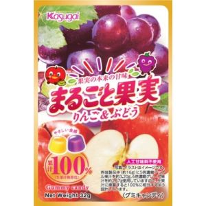 KASUGAI WHOLE FRUIT JUICE GUMMY APPLE GR
