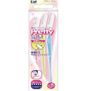 KAI Pretty Pretty Slim L Eyebrow Razor 3pcs