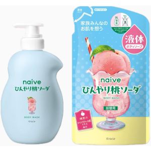 KRACIE NAIVE BODY SOAP COOL PEACH SODA PUMP
