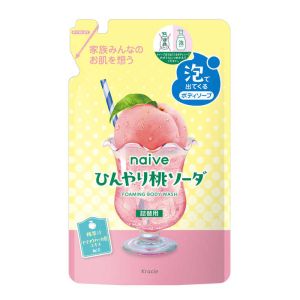 KRACIE NAIVE FOAMING BODY WASH COOL PEACH SODA REFILL