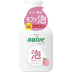 日本KRACIE嘉娜宝NAIVE桃叶精华保湿泡泡沐浴露 500ml 