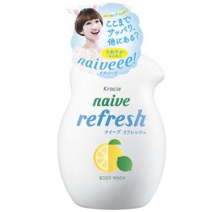 日本KRACIE嘉娜宝 NAIVE 纯植物性润泽沐浴乳 清新柠檬香 530ml