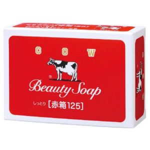 日本cow牛乳石碱赤箱牛奶香皂125g滋润型玫瑰花香