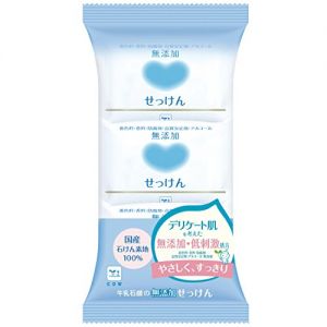 日本COW牛乳石碱共进社低刺激无添加美白香皂 100g*3块