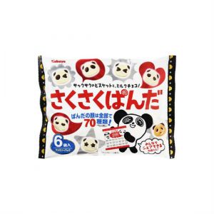 日本KABAYA 巧克力夹心熊猫饼干 6包入 102g