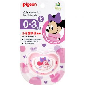 日本PIGEON贝亲硅胶婴儿安抚奶嘴 0-3个月 S号 米妮款