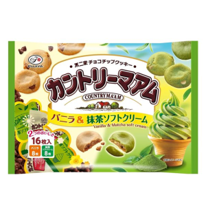 FUJIYA COUNTRY MA'AM SANDWICH COOKIES VANILLA & MATCHA SOFT ICE CREAM