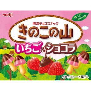 日本MEIJI明治 草莓巧克力蘑菇饼干 64G