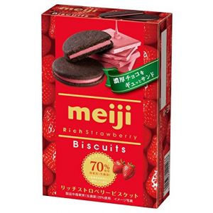 日本MEIJI明治 浓厚草莓奶油夹心饼干 6枚装