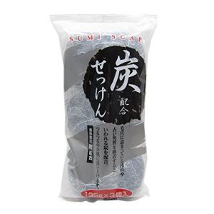 日本MAX纪州备长炭天然竹炭香皂 135g*3块