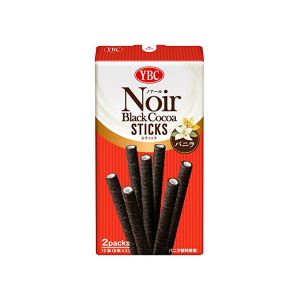 日本YBC NOIR黑色巧克力香草味饼干棒 12条