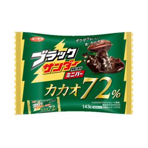 YURAKUSEIKA BLACK THUNDER MINI BAR  CHOCOLATE CACAO 72% 143G
