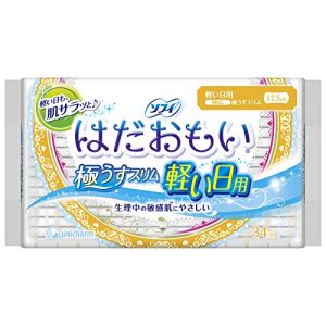 日本尤妮佳SOFY苏菲敏感肌量少日用迷你护垫 17.5cm*34片