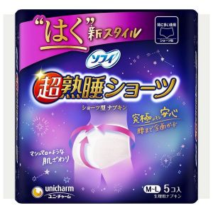 日本苏菲超熟睡 裤型卫生巾 安心裤5枚入夜用