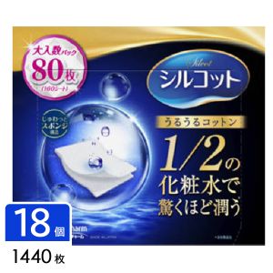 UNICHARM SILCOT SPONGE TOUCH MOISTURIZING COTTON 80PCS
