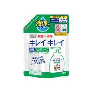 日本LION狮王药用kireikirei杀菌消毒无泡液体洗手液大容量替换装 450ml