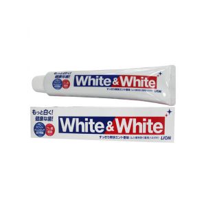 日本LION狮王WHITE&WHITE特效美白牙膏 150g 薄荷味 