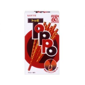 LOTTE TOPPO Biscuit Sticks Filled with Soft Chocolate 72g
