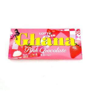 日本LOTTE GHANA草莓味粉色巧克力 47G
