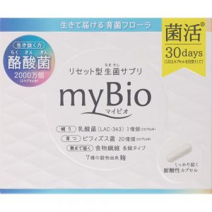 日本METABOLIC mybio酪酸活益生菌调理肠胃胶囊 60粒