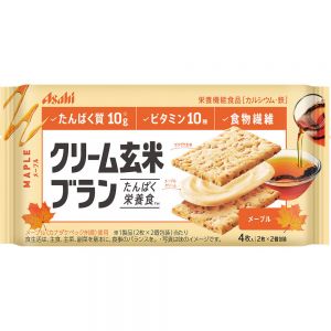 ASAHI CREAM BROWN RICE BLANC BISCUIT SANDWICHES MAPLE 24PC