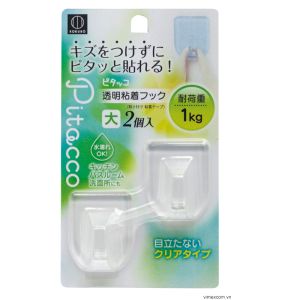 PITACCO ADHESIVE HOOKS LARGE 2P CLEAR B-172