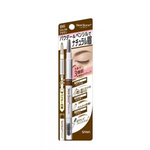 SANA New Born 3 Way Eyebrow Pencil #B6Natural Brown