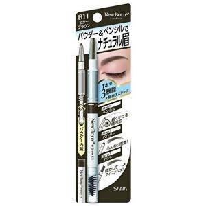 SANA New Born 3 Way Eyebrow Pencil #B11Brown Black