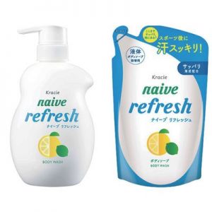 Kracie Naive Body Wash Sea Mud with Refill Set 530ml+380ml