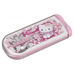 日本OSK HELLO KITTY儿童餐具套组 含勺筷叉