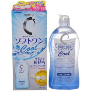 日本ROHTO乐敦C3隐形眼镜护理液 500ml 凉感清爽型 