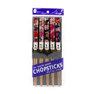 5PR CHOPSTICK SET NTRL FLWR CH132-S