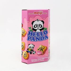 日本MEIJI明治 熊猫草莓奶油夹心饼干 60G